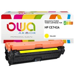 En_toner remanufacturé owa - standard - jaune - pour hp ce742a