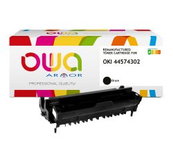 En_tambour remanufacturé owa - standard - noir - pour oki 01283601, 44574302