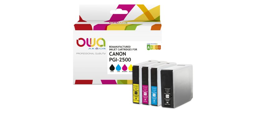 Armor - 4 Cartucce compatibili per Canon PGI-2500 XL - BK/C/M/Y - PGI-2500XL - 600 pag