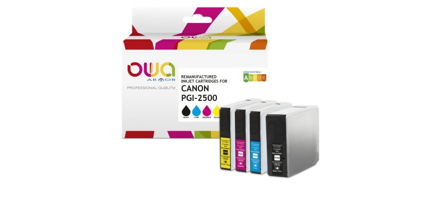 Armor - 4 Cartucce compatibili per Canon PGI-2500 XL - BK/C/M/Y - PGI-2500XL - 600 pag