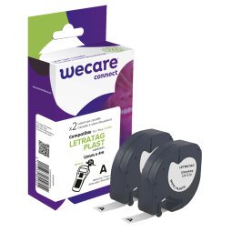 EN_Pack de 2 consommable étiqueteuse WECARE - standard - Noir/Blanc - pour DYMO RL-DY 91201