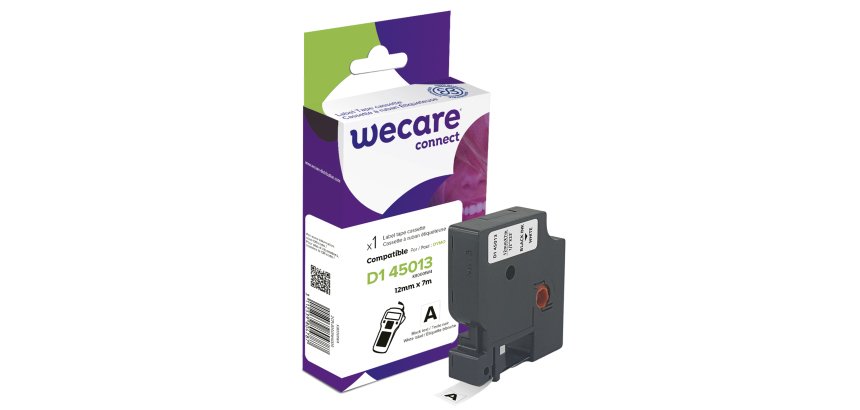 Armor - Nastro Compatibile per DYMO Tipo D1 (12mmX7mt) - Nero/Bianco