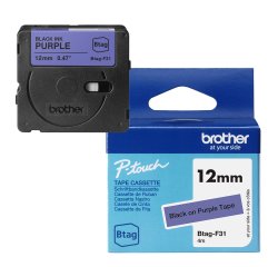 Brother - Nastro -  Nero/Viola - BTAGF31 - 12mm x 4mt