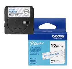 Brother - Nastro adesivo - Blu/Trasparente - 12mm x 4mt - BTAG133