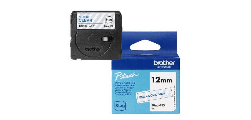 Brother - Nastro adesivo - Blu/Trasparente - 12mm x 4mt - BTAG133