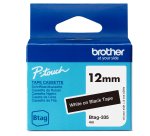 Brother - Nastro -  Bianco/Nero - BTAG335 - 12mm x 4mt