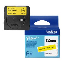 Brother - Nastro -  Nero/Giallo - BTAG631 - 12mm x 4mt