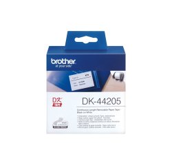 Brother - Rotolo etichetta continua - carta adesiva - Nero/Bianco - 62mm x 30,48mt - DK-44205