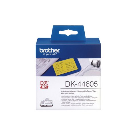 Brother DK-44605 Continuous Removable Yellow Paper Tape (62mm)