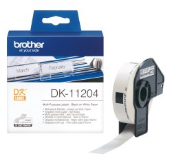 Brother - Rotolo 400 Etichette 17 x 54 mm - Nero/Bianco - DK-11204