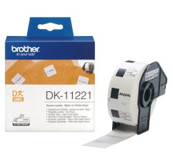 Brother - Rotolo 1000 Etichette quadrate 23 x 23 mm - Nero/Bianco - DK-11221
