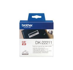 Brother - Nastro adesivo - in pellicola - Nero/Bianco - 29mm x 15,24mt - DK-22211