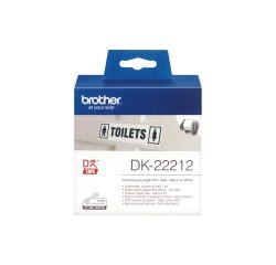 Brother - Nastro adesivo - in pellicola - Nero/Bianco - 62mm x 15,24mt - DK-22212