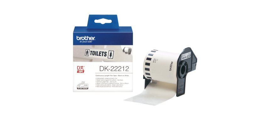 Brother - Nastro adesivo - in pellicola - Nero/Bianco - 62mm x 15,24mt - DK-22212