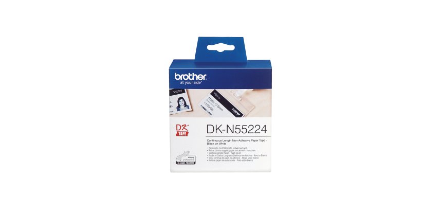Brother - Rotolo nastro - in carta non adesiva - Nero/Bianco - 54mm x 30,48mt - DK-N55224