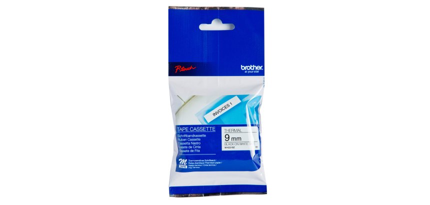 Brother - Nastro - Nero/Bianco - MK221 -  9mm x 8mt