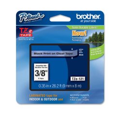 Brother - Nastro - Nero/Trasparente - TZ121 - 9mm x 8mt