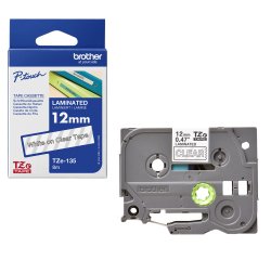 Brother - Nastro - Bianco/Trasparente - TZE135  12mm x 8mt