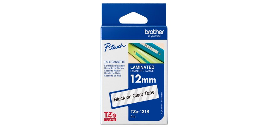 Brother TZE131S label-making tape Black on transparent TZe