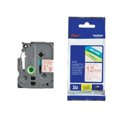 Brother - Nastro - Rosso/Trasparente - TZE132 - 12mm x 8mt