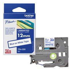 Brother TZE-233 label-making tape Blue on white