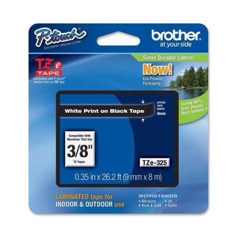 Brother - Nastro - Bianco/Nero - TZE325 - 9mm x 8mt