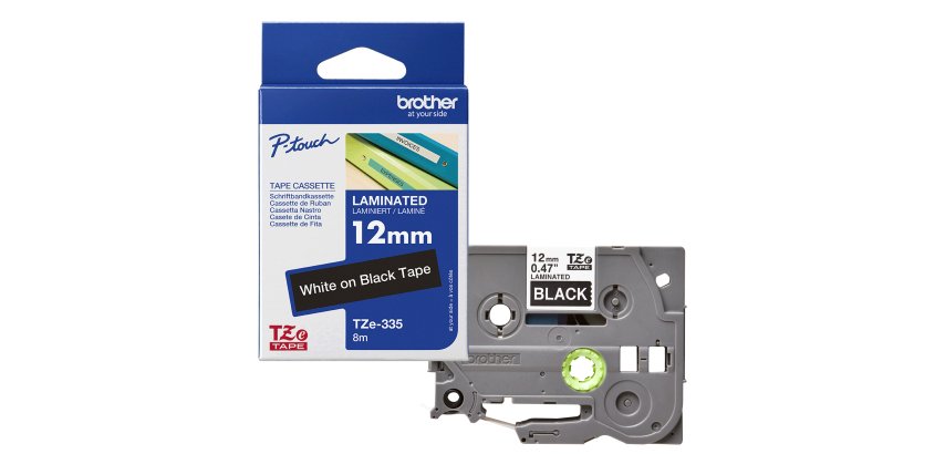 Brother - Nastro - Bianco/Nero - TZE335 - 12mm x 8mt