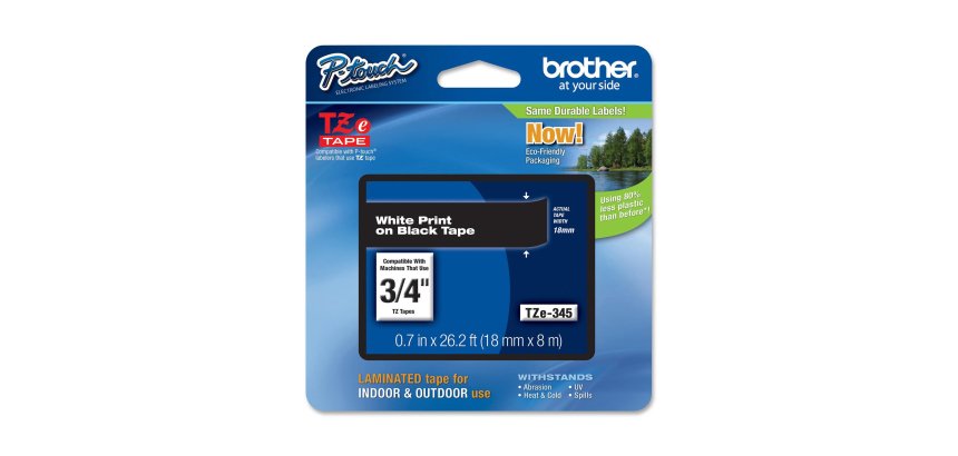 Brother - Nastro -  Bianco/Nero - TZE345 - 18mm x 8mt