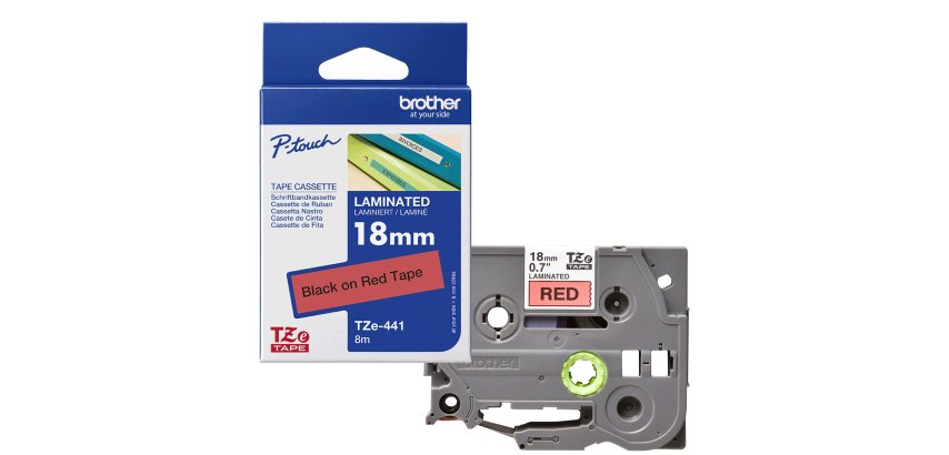 Brother - Nastro -  Nero/Rosso - TZE441 - 18mm x 8mt
