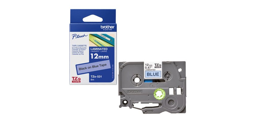 Brother - Nastro -  Nero/Blu - TZE531 - 12mm x 8mt