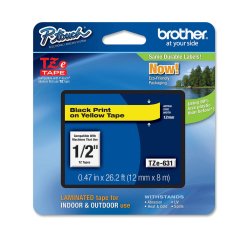 Brother TZE-631 label-making tape Black on yellow