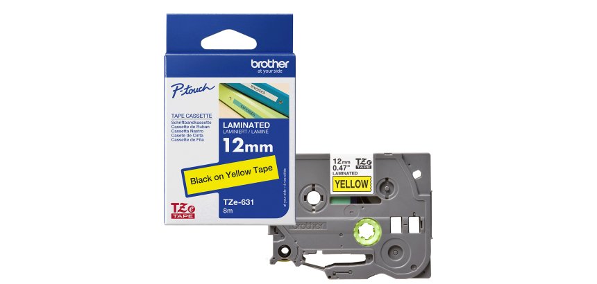 Brother TZE-631 label-making tape Black on yellow