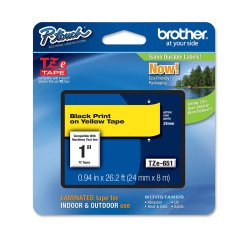 Brother - Nastro -  Nero/Giallo - TZE651 - 24mm x 8mt