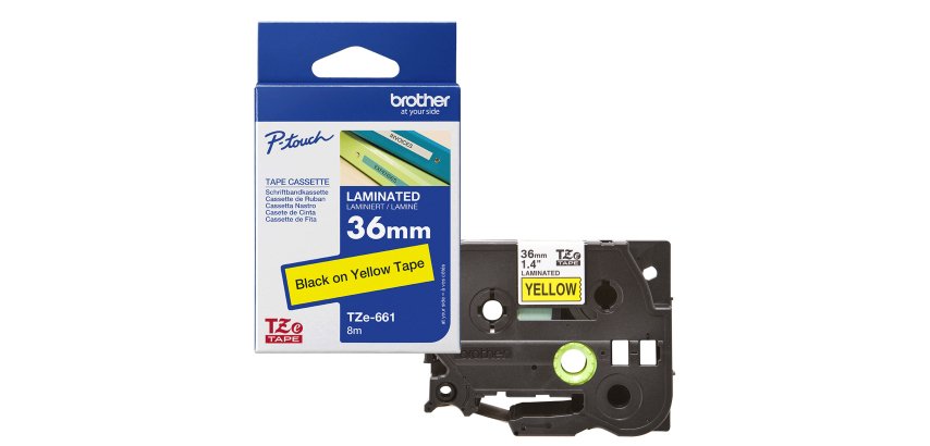 Brother - Nastro -  Nero/Giallo - TZE661 - 36mm x 8mt