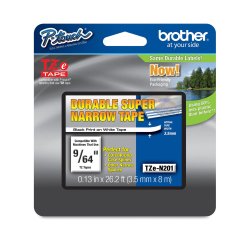 Brother - Nastro non laminato - Nero/Bianco - TZEN201 - 3,5mm x 8mt