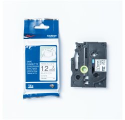 Brother - Nastro - tessuto - 12 mm - Nero su Bianco - 4m - TZER231