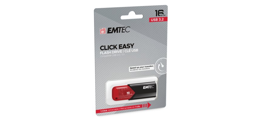 Emtec - Memoria USB B110 USB 3.2 Click&Easy - rosso - ECMMD16GB113 - 16 GB