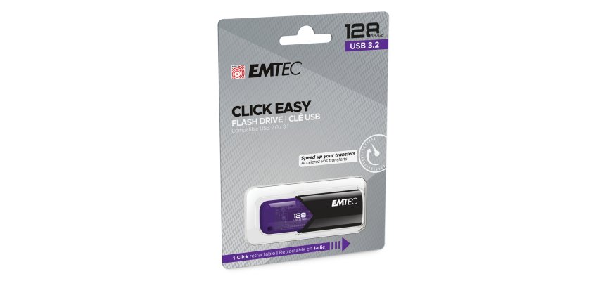 Emtec - Memoria USB B110 USB 3.2 Click&Easy - viola - ECMMD128GB113 - 128 GB