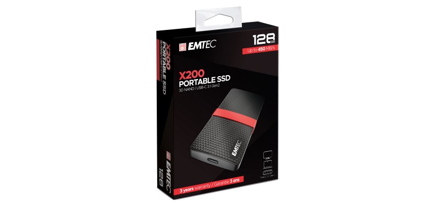 Emtec - SSD 3.1 Gen X200 Portable - ECSSD128GX200 - 128GB