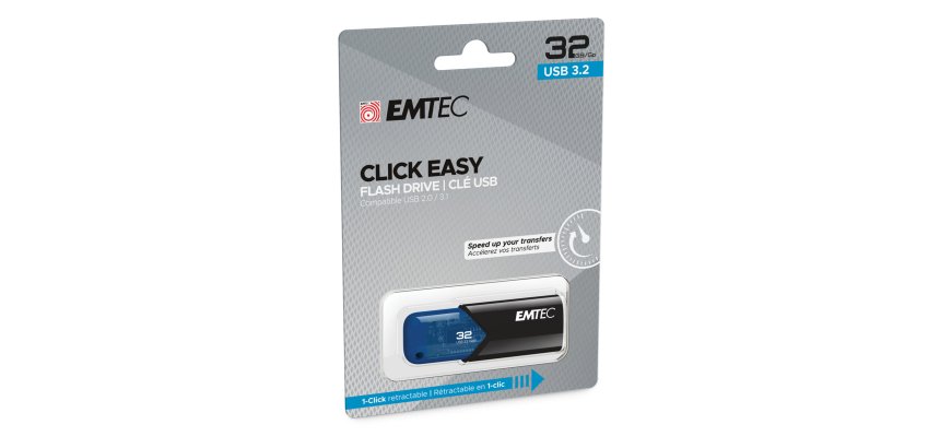 Emtec - Memoria USB B110 USB 3.2 Click&Easy - blu - ECMMD32GB113 - 32 GB