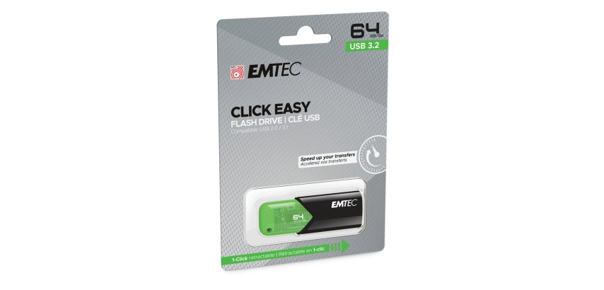 Emtec - Memoria USB B110 USB 3.2 Click&Easy - verde - ECMMD64GB113 - 64 GB