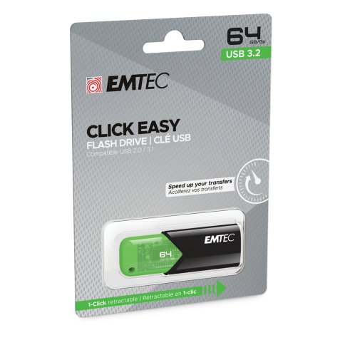 Emtec - Memoria USB B110 USB 3.2 ClickEasy - verde - ECMMD64GB113 - 64 GB