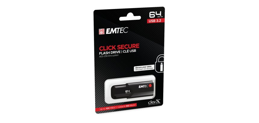 Emtec - Memoria USB B120 Click&Secure - ECMMD64GB123 - 64 GB