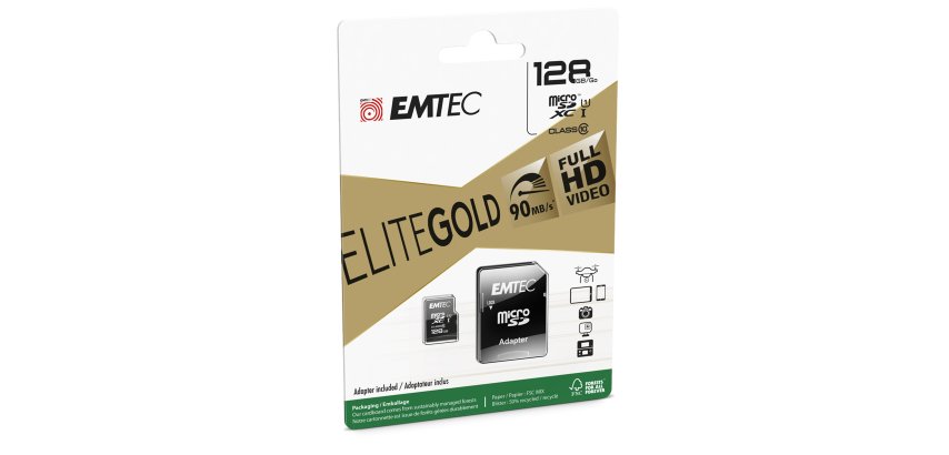Emtec - Micro SDXC Class 10 Gold + con Adattatore - ECMSDM128GXC10GP - 128GB