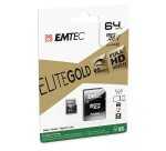 Emtec - Micro SDXC Class 10 Gold + con Adattatore - ECMSDM64GXC10GP - 64GB