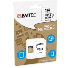 Emtec - Micro SDHC Class 10 Gold + con Adattatore - ECMSDM16GHC10GP - 16GB