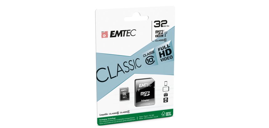 Emtec - Micro SDHC Class 10 Classic - ECMSDM32GHC10CG - 32GB
