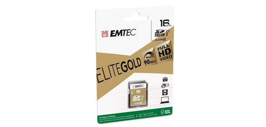 Emtec - SDHC Class 10 Gold + - ECMSD16GHC10GP - 16GB