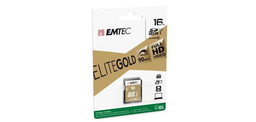 Emtec - SDHC Class 10 Gold + - ECMSD16GHC10GP - 16GB