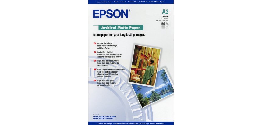 Epson Archival Matte Paper, DIN A3, 189g/m², 50 Sheets